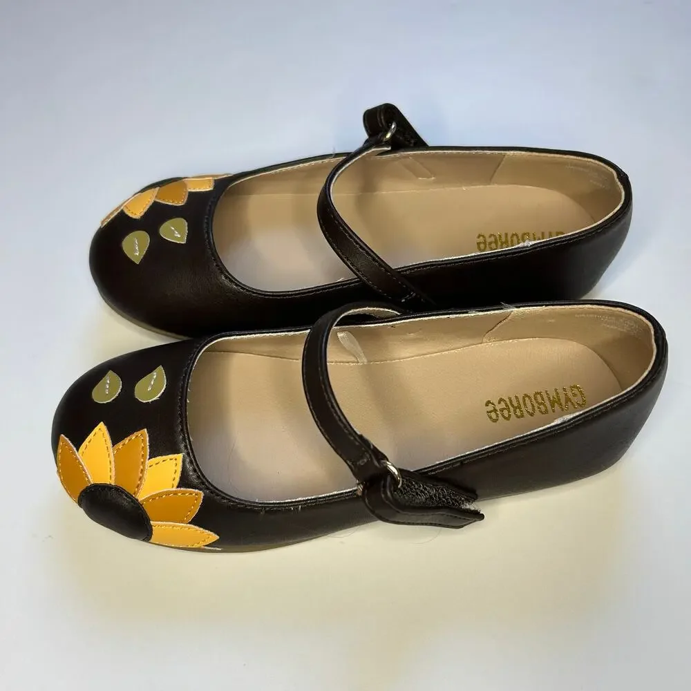 NWOT Gymboree Applique Sunflower Mary Janes Autumn Harvest 12 - Picture 2 of 4